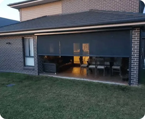 outdoor blinds installed in patio
